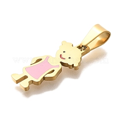 PVD Vacuum Plating 304 Stainless Steel Enamel Pendants&nbsp;STAS-U035-39G-01