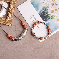 20Pcs 10 Style Tibetan Style Alloy Tube Beads&nbsp;TIBEB-CD0001-06AS