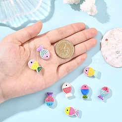 8Pcs 8 Colors Painted Glass Beads&nbsp;LAMP-YW0004-07