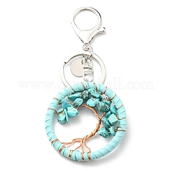 Synthetic Turquoise Keychains&nbsp;TREE-PW0001-04C