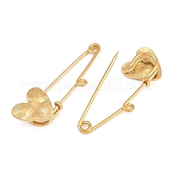 Radiant Heart 304 Stainless Steel Safety Pins Brooch Findings&nbsp;SA-CBA098D-15C-G01