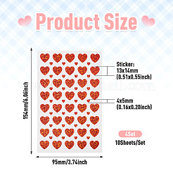 Heart Plastic Stickers&nbsp;DIY-TADJ0002-006B