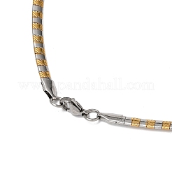 4MM Two Tone 304 Stainless Steel Flat Snake Chain Necklaces&nbsp;MAK-Z004-04GP