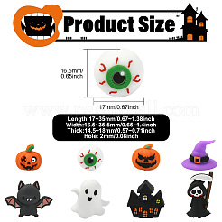 8Pcs 8 Styles Halloween Silicone Focal Beads&nbsp;SIL-CJ0003-21