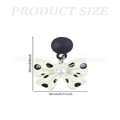 1 Pair Bowknot Alloy Enamel Stud Dangle Earrings&nbsp;EJEW-LP0007-080C