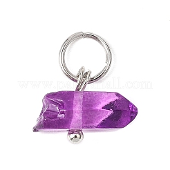 Dyed Natural Quartz Crystal Neggets Pendants&nbsp;PALLOY-JF04581-01