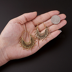 Bohemian Retro Style Alloy Dangle Hoop Earrings&nbsp;EJEW-TAC0003-02AG