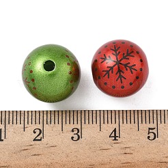 Christmas Printed Acrylic Beads&nbsp;MACR-F086-02