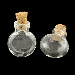 Flat Round Glass Bottle for Bead Containers&nbsp;X1-AJEW-R045-07