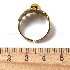 Round Natural Mixed Stone Finger Rings&nbsp;RJEW-C119-06G