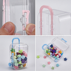 4Pcs 4 Colors Trolley Bag Shaped Plastic Storage Boxes&nbsp;AJEW-SP0002-60