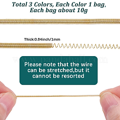 3 Bags 3 Colors Round French Wire Gimp Wire&nbsp;TWIR-SC0001-07