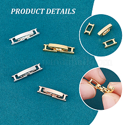 20Pcs 4 Colors Brass Fold Over Clasps&nbsp;KK-UN0003-10A