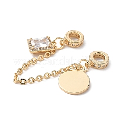Brass Micro Pave Clear Cubic Zirconia Cable Chain European Beads&nbsp;KK-G531-07A-G