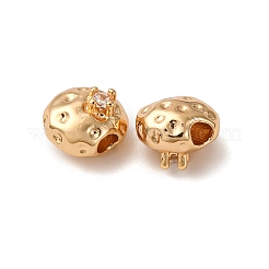 Brass Micro Pave Clear Cubic Zirconia Beads&nbsp;KK-Z112-23G