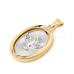 Brass Micro Pave Clear Cubic Zirconia Pendants&nbsp;CU-CBAB8F5-01G-02