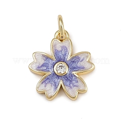 Brass Micro Pave Cubic Zirconia Pendants&nbsp;KK-D424-26G