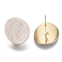 Eco-Friendly Iron Enamel Stud Earring Findings&nbsp;IFIN-N003-29B-M-NR
