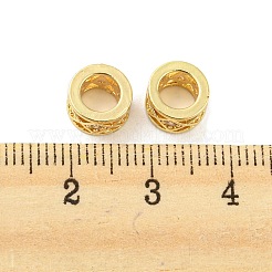 Brass Micro Pave Cubic Zirconia European Beads&nbsp;KK-H452-03G