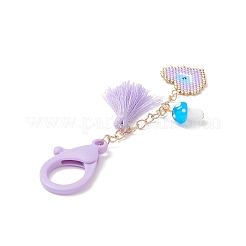 Heart Handmade Loom Pattern Seed Beads Pendant Decorations&nbsp;HJEW-MZ00009