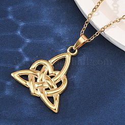 Trinity Knot 304 Stainless Steel Pendant Necklaces&nbsp;NJEW-H059-02G