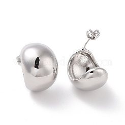 Brass Half Round Stud Earrings&nbsp;EJEW-G315-07P