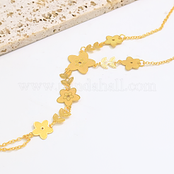 Vintage Flower Brass Link Ring Bracelets&nbsp;XK9574-2