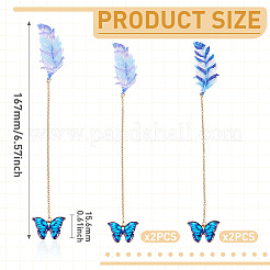 4Pcs 2 Styles 430 Stainless Steel & Alloy Bookmarks&nbsp;AJEW-TAC00112