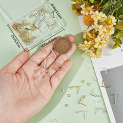 40Pcs 2 Colors Teardrop Brass Stud Earring Findings&nbsp;DIY-CN0002-72