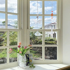 2Pcs 2 Styles Glass & Alloy Butterfly Hanging Suncathers&nbsp;HJEW-LP0002-89B
