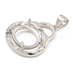 925 Sterling Silver Pendant Cabochon Settings&nbsp;STER-B005-17P