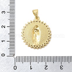 Brass Micro Pave Clear Cubic Zirconia Pendants&nbsp;KK-Z150-22G-05