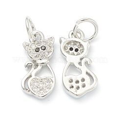 Brass Clear Cubic Zirconia Charms&nbsp;ZIRC-B010-04P