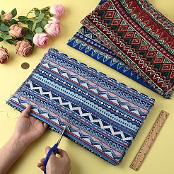 Bohemian Geometric Print Linen Cotton Fabric&nbsp;DIY-FZC0002-05C
