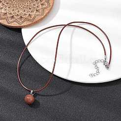 Synthetic Goldstone Round Pendant Necklaces&nbsp;NJEW-JN04478-02