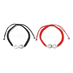 2Pcs Infinity 201 Stainless Steel Link Bracelets&nbsp;BJEW-JB13789