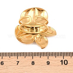 304 Stainless Steel Flower Cuff Open Rings&nbsp;RJEW-Z137-04G