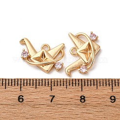 Brass Micro Pave Cubic Zirconia Pendants&nbsp;KK-Z112-06G