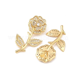 Brass Micro Pave Cubic Zirconia Pendants&nbsp;KK-F919-06G