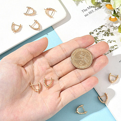 5 Pairs Brass with Cubic Zirconia Stud Earrings Finding&nbsp;KK-BBC0019-98