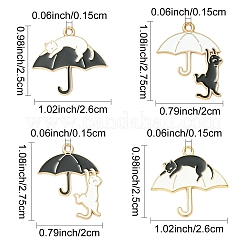 12Pcs 4 Styles Alloy Enamel Pendants&nbsp;ENAM-YW0006-12