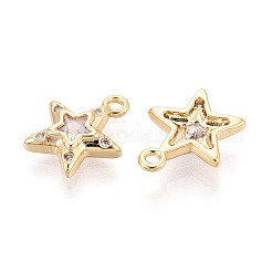 Brass Micro Pave Cubic Zirconia Charms&nbsp;KK-N263-137G