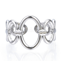 Non-Tarnish 304 Stainless Steel Oval Open Cuff Ring&nbsp;RJEW-N040-08