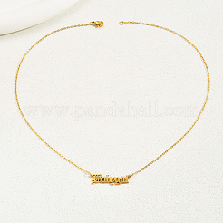 Fashionable Retro Stainless Steel Letter Name Pendant Necklaces for Women&nbsp;WP0779