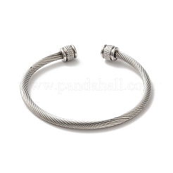 Non-Tarnish 304 Stainless Steel Cuff Bangles&nbsp;BJEW-P310-01P