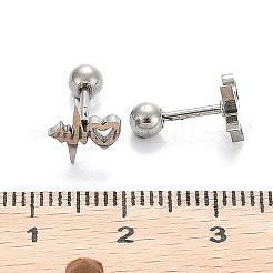 Tarnish Resistant 201 Stainless Steel Barbell Cartilage Earrings&nbsp;EJEW-R147-40