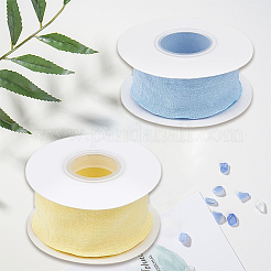 2 Rolls 2 Colors Polyester Ruffled Ribbon for Sewing Decoration&nbsp;OCOR-CY0003-19B