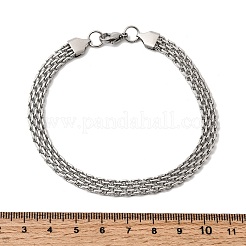 201 Stainless Steel Link Chain Bracelets for Women Men&nbsp;STAS-T077-20P-01