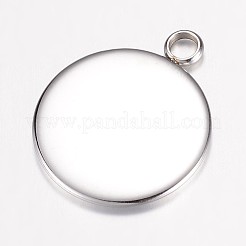 Tarnish Resistant 304 Stainless Steel Pendant Cabochon Settings&nbsp;X-STAS-G071-45P
