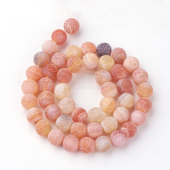Natural Fire Crackle Agate Bead Strands&nbsp;G-S216-10mm-08